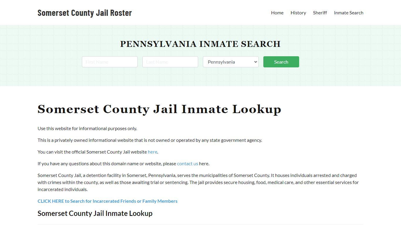 Somerset County Jail Roster Lookup, PA, Inmate Search