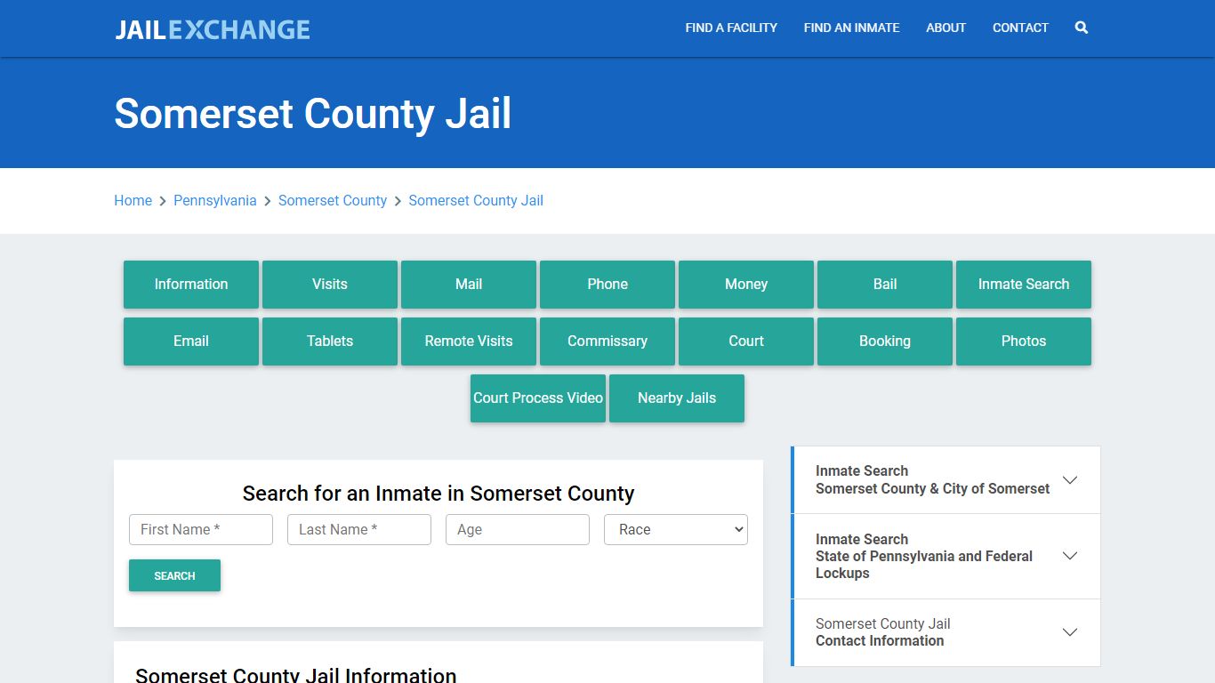 Somerset County Jail Roster Lookup, PA, Inmate Search